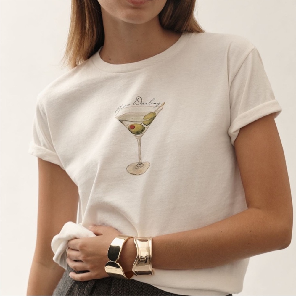 Anthroplogie Cheers Darling Martini Shirt